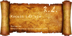Kocsis Lívia névjegykártya